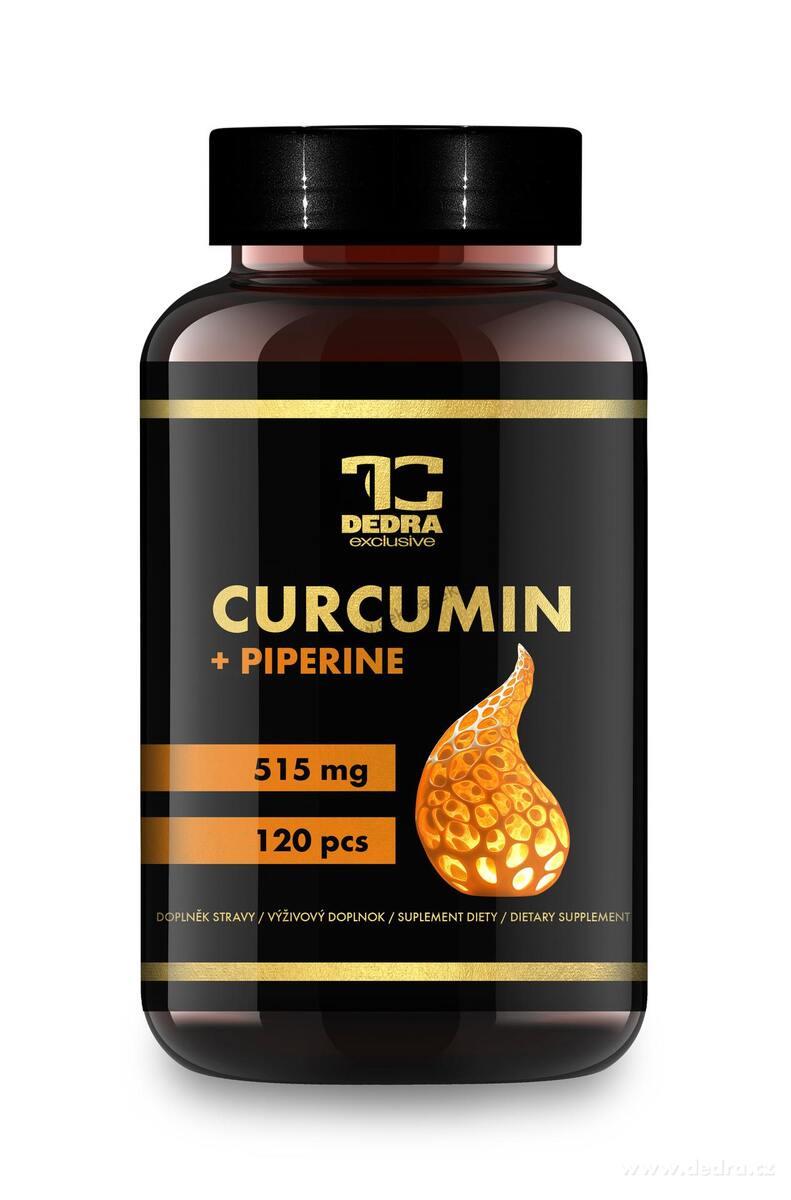 CURCUMIN + PIPERINE 515 mg | podpora kloubů, imunity a trávení | 120 kapslí