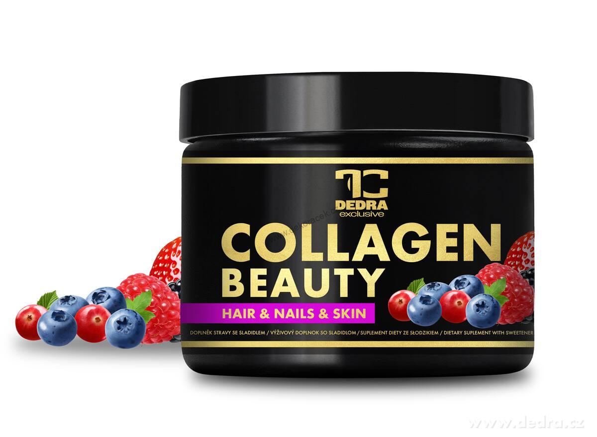 COLLAGEN BEAUTY | komplexní nápoj pro pleť, vlasy a nehty s Verisol® F, vitaminem C, zinkem, kyselinou hyaluronovou a kyselinou listovou | lesní ovoce | 200 g (30 dávek)