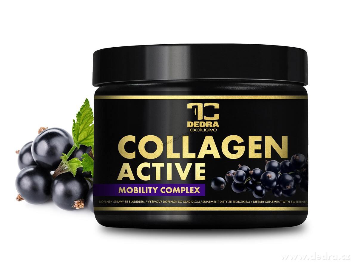 COLLAGEN ACTIVE | synergický nápoj pro klouby, kosti a aktivní život s Fortigel® B, vitaminem C, zinkem a kyselinou hyaluronovou | černý rybíz | 200 g (30 dávek)