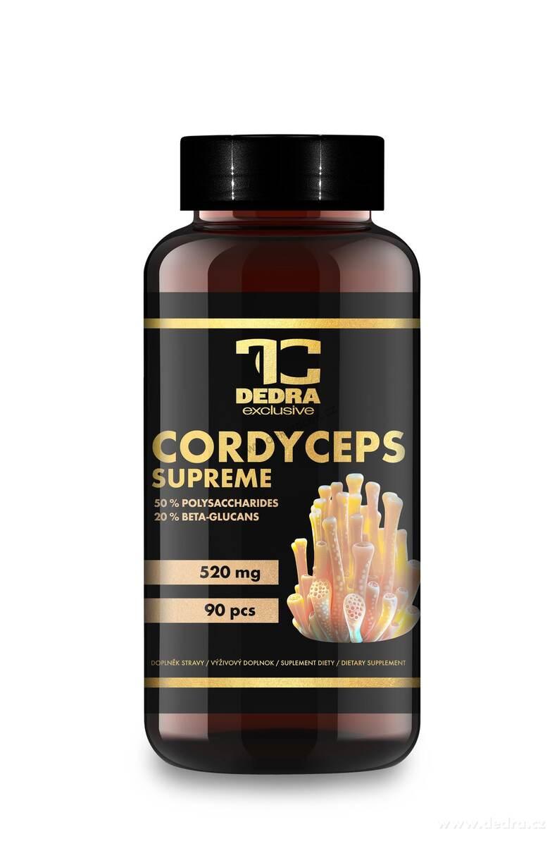 CORDYCEPS SUPREME 520 mg | 50 % polysacharidů a 20 % beta-glukanů | pro výkon, zdraví a imunitu | 90 kapslí