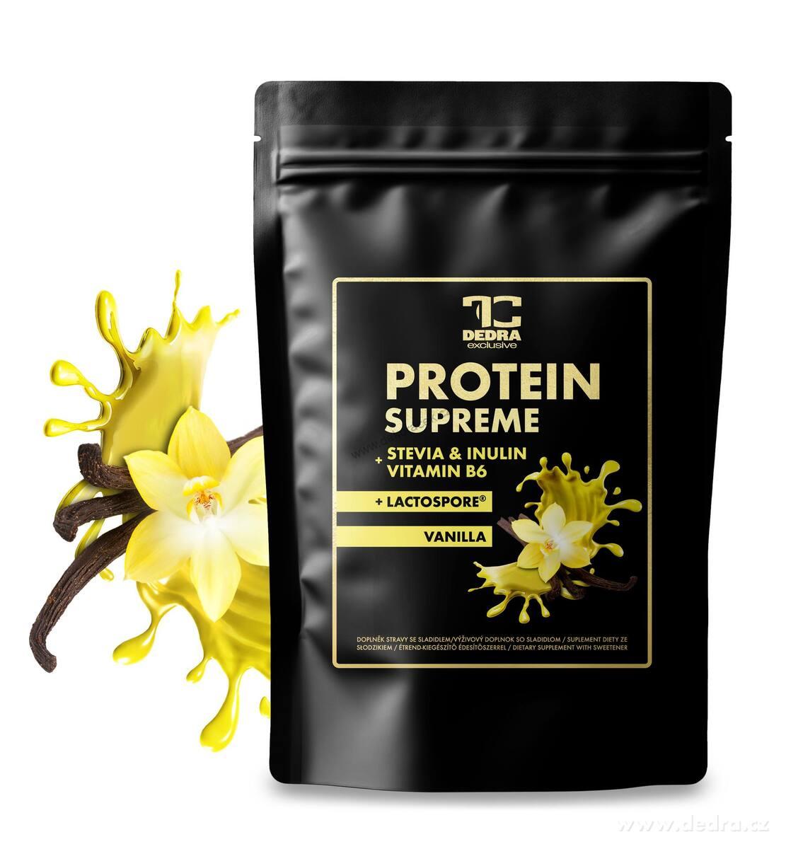 PROTEIN SUPREME | komplexní proteinový nápoj se Stevií, Inulinem a probiotikem LactoSpore® | vanilka | 600 g (20 dávek)