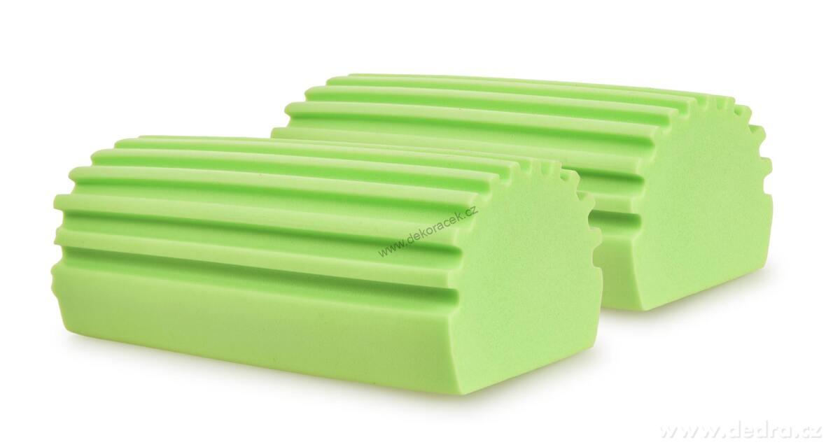 2× SPONGE POP | chytrá drážkovaná houbička | perfektně stírá & nevíří prach, extra savá | zelená